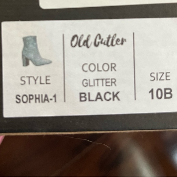 NIB - Old Cutter Sophia - Black Sparkle Pointed Toe Boots - Womens Size 10 - Picture 9 of 9